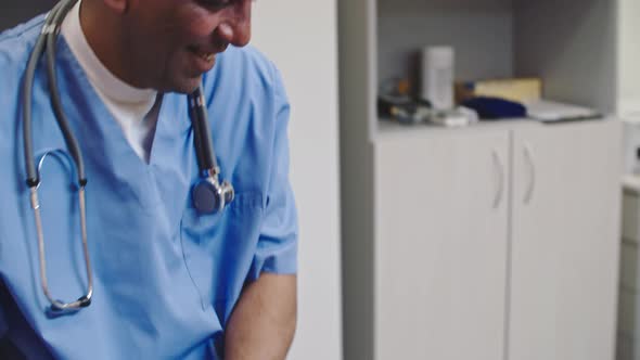 Doctor Checking Stomach of Girl