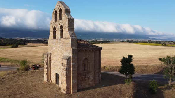 Ancient Romanic Style Hermitage of Saint Fagun In Burgos Province Castilla Y Leon Spain