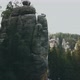 Adršpach-Teplice Rocks national park filmed from drone. Green forest with rocks like background - VideoHive Item for Sale