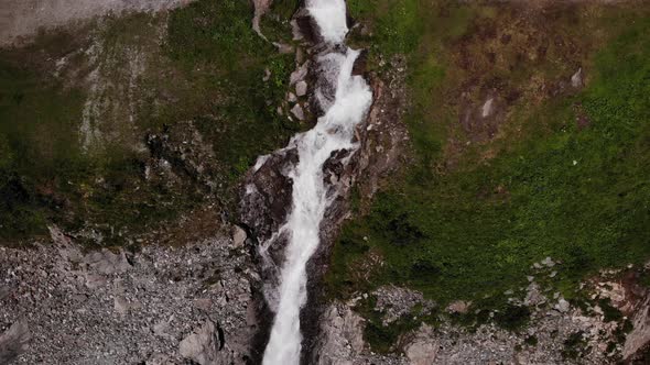 Top View Of The Flowing Water Of Wasserfallboden Reservoir At The Rocky Gorge In Kaprun, Austria. ae