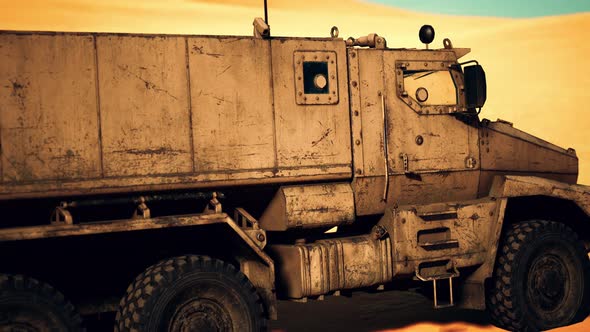 Armoured Military Truck in Desert