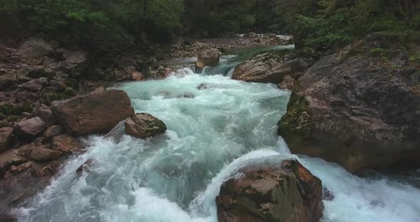 Mountain river. Aerial