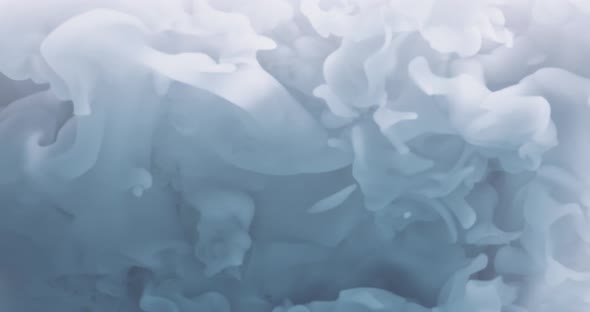 Abstract Macro slow motion shot of Blue and white swirling forms. alt