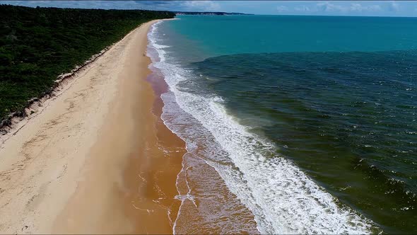 Caraiva beach at Porto Seguro Bahia Brazil. Tropical beach scenery