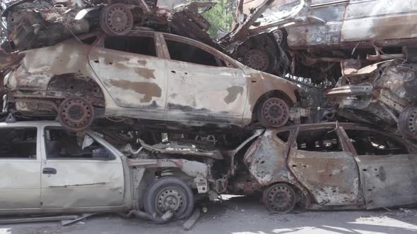 Wardestroyed Cars in Irpin Bucha District Ukraine