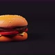 Beef Burger Rotating on the Table on a Black Background - VideoHive Item for Sale