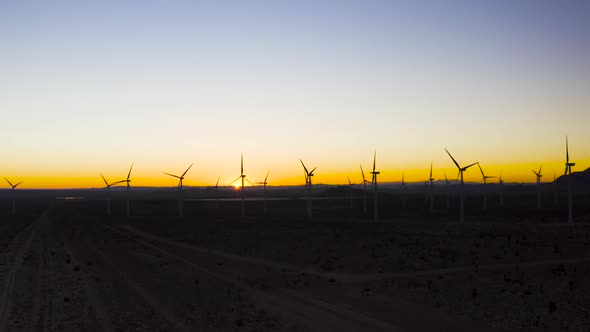 Mojave Desert Windmills at Sunrise