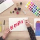 Girl's hands painting a lettering phrase, Creative background, Watercolor artist workspace - VideoHive Item for Sale
