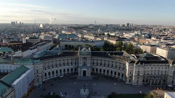 Aerial view of The Hofburg Palace in Vienna, Austria, Europe