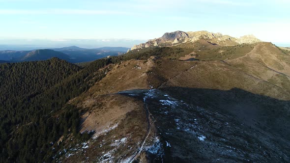 Aerial Mountain Before Sunset 4k