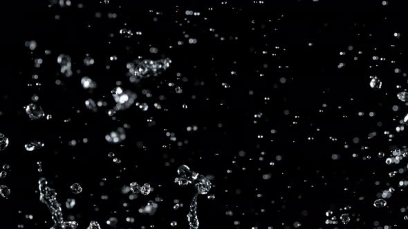 Super Slow Motion Shot of Water Splash Isolated on Black Background at 1000Fps