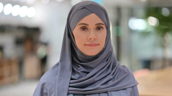 Arab Woman No Sign By Shaking Head Disapprove
