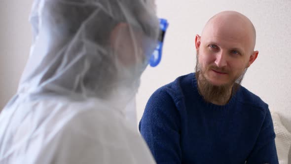 The Doctor Came to the Patient and Amuses Him in Order to Cheer Up the Patient