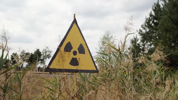 Radiation Sign Near Forbidden Red Forest