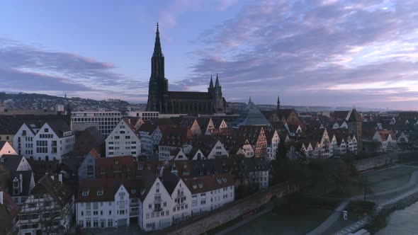 Ulm Minster Sunrise with Drone