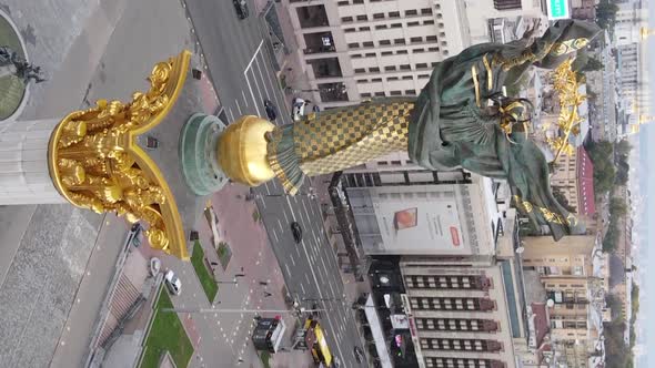 Vertical Video Kyiv Ukraine Independence Square Maidan