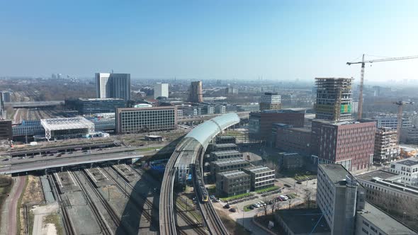 Railway Station Transportation Infrastructure Metro Train Station in Amsterdam Sloterdijk The