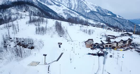 23 February 2022 Olympic Village Adler Rosa Khutor Sochi Ski and Snowboarding Resort In Russian