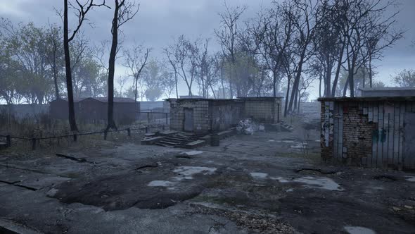 Old and Abandoned Buildings in a Small Town alt