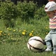 Slow Motion of Father and Child Playing Soccer - VideoHive Item for Sale