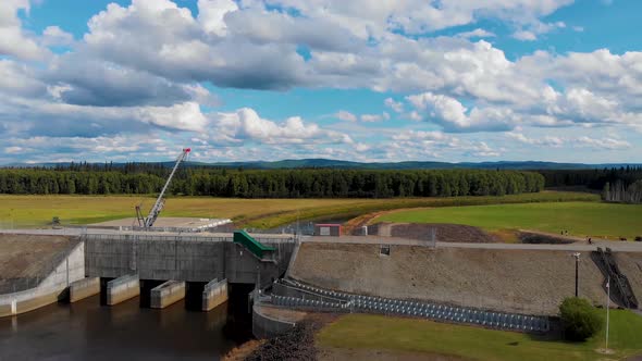 4K Drone Video of Moose Creek Dam, Tanana River Levee and Chena River near Fort Wainwright, Alaska