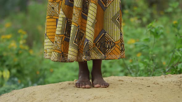 Barefoot woman legs