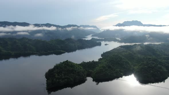 Aerial view of New Zealand Fjords