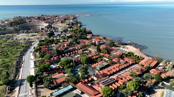 Aerial Footage of the Antique City Side,