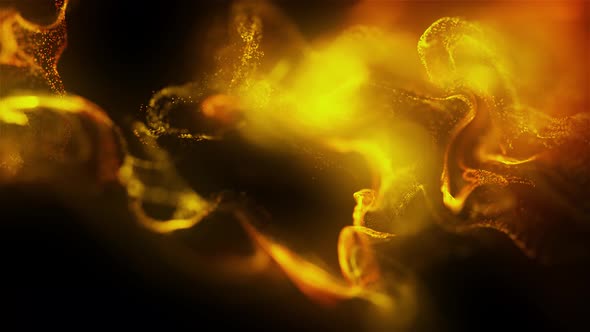 Gold Fluid Particles Background