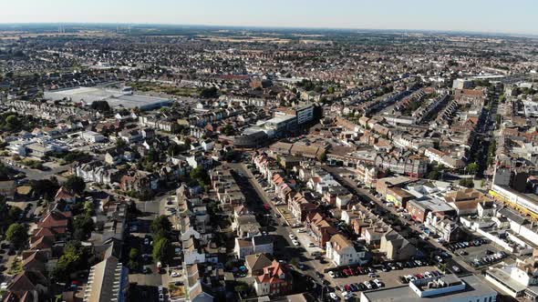 Aerial view of  Clacton-on-Sea town centre