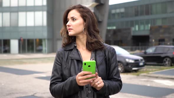 Woman using her mobile phone