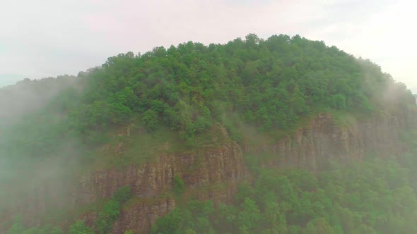 Aerial Video of Clouds Mountains Forest and Mountain River