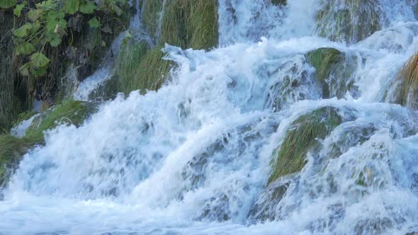 Close up of a waterfall at Plitvice Park