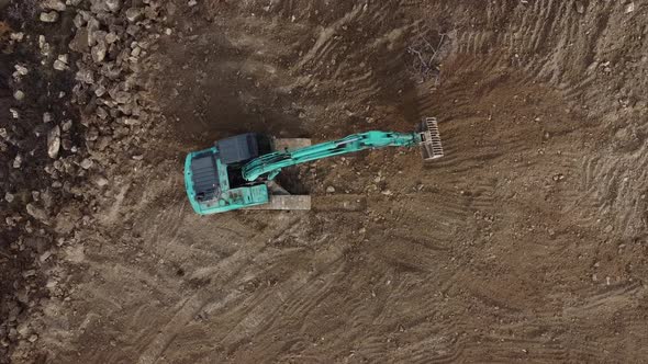 Drone Shot Heavy Equipment Operator