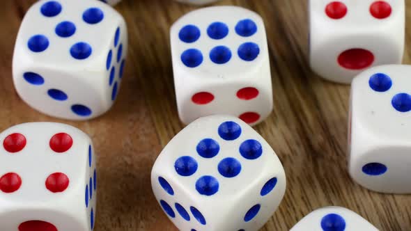 Many Gambling Dice Cubes Gamling at Casino Test your Luck Realm of Random Rotate Slowly