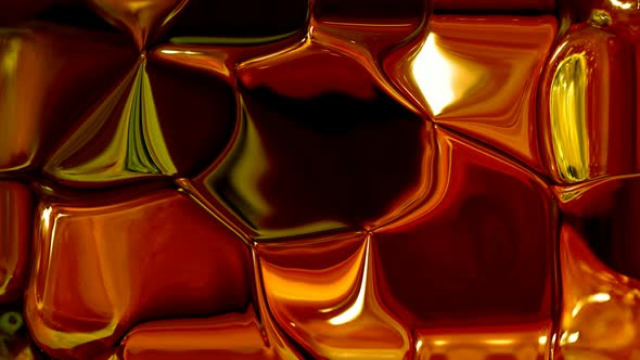 Red Yellow Glossy Marble Liquid Animated