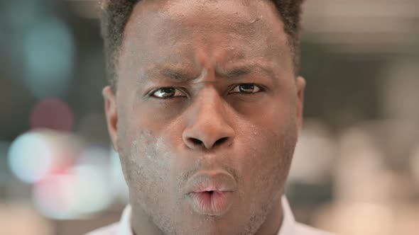 Close Up of Shocked African Man