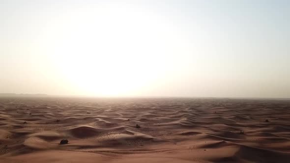 Sunset in Dubai desert - drone footage