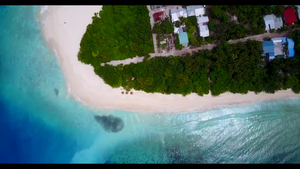 Aerial landscape of luxury coast beach voyage by aqua blue sea with white sandy background of a dayo
