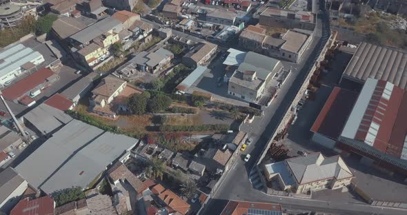 aerial view of Catania city near the main Cathedral