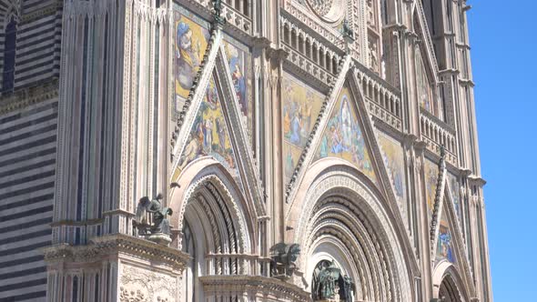 Duomo of Orvieto cathedral church in Tuscany, Italy, Europe.