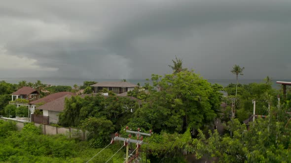 Dark Storm Clouds on a Tropical Beach in Canggu Bali During Rain Season