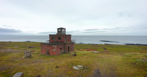 Cape Nemetskiy, Russia. Coast of the Arctic Ocean. Aerial