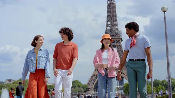 Group of teens in paris