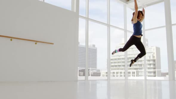 Dancer practicing contemporary dance