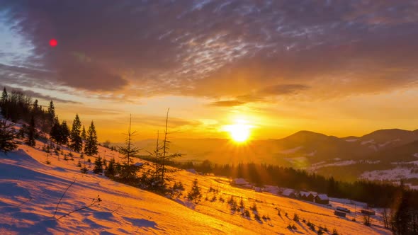 Sunrise over the Winter Mountain