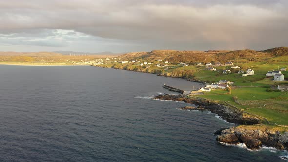 Aerial View of Portnoo Harbour in County Donegal Ireland