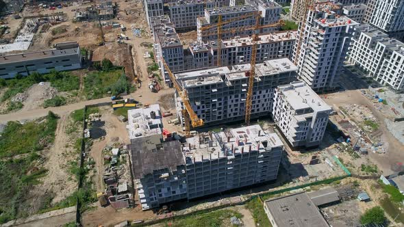 Drone Aerial View Modern Building Residential Complex Nice Town