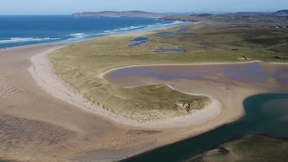 Aerial View of Ballyness Bay in County Donegal  Ireland