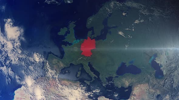 Realistic Earth Zoom Red Alert Highlight Country Germany